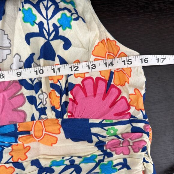 Tracy Reese Plenty Romper Womens Small Floral Preppy Spring Resort Cruise Tie - Picture 13 of 16